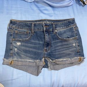 American eagle dark/mid wash shorts